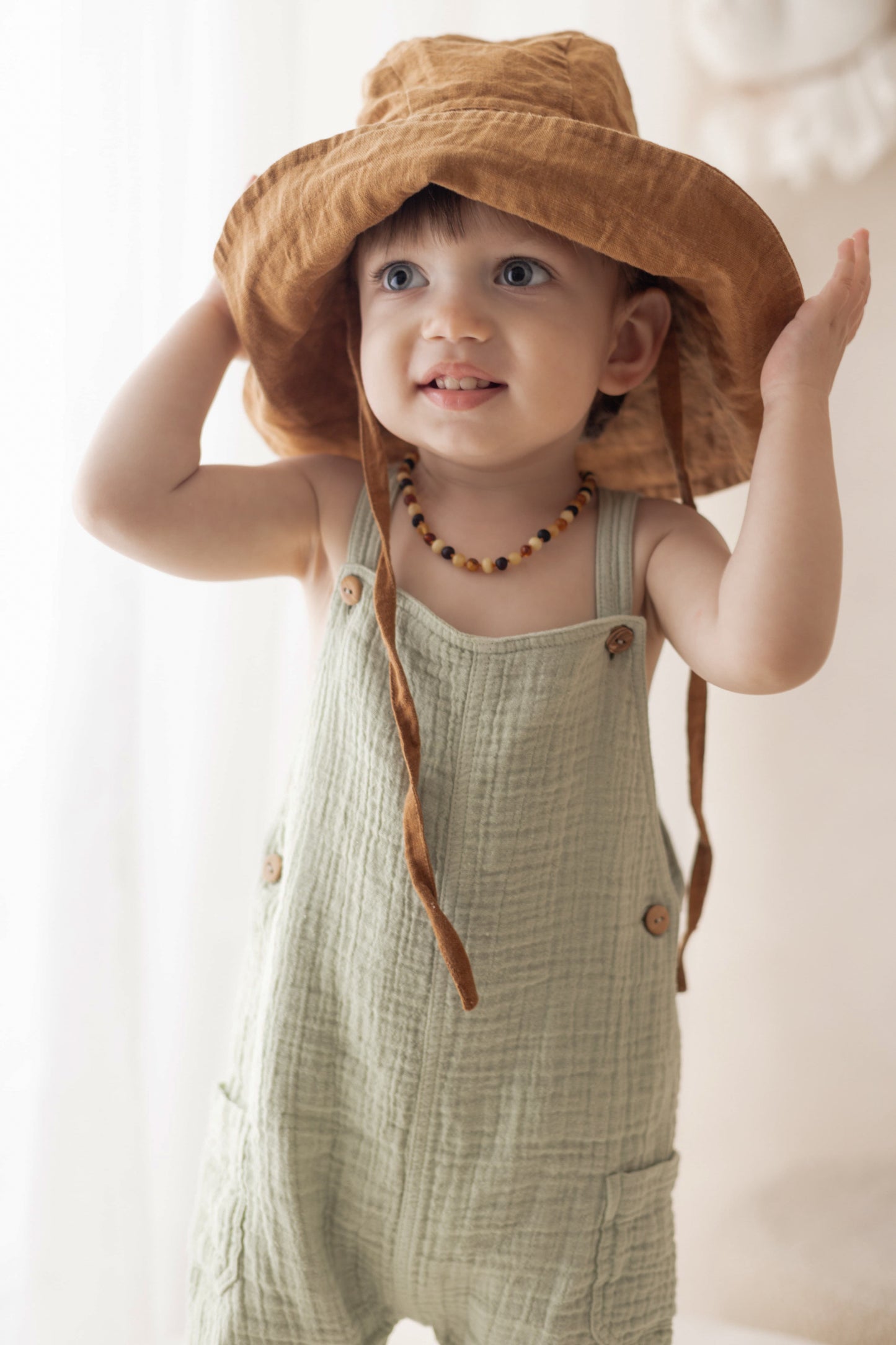 Sage dungarees